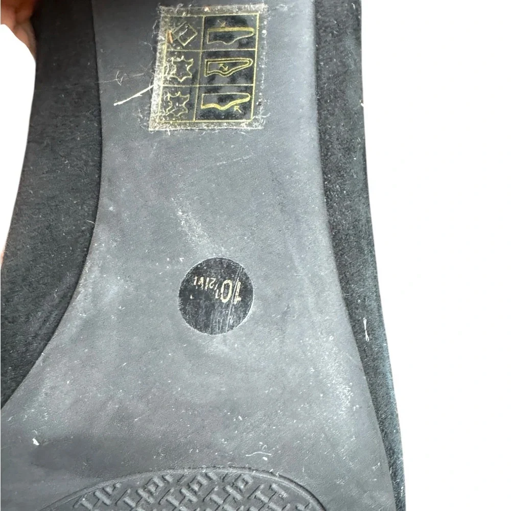 Tory Burch Black Suede Loafers with Embossed Logo